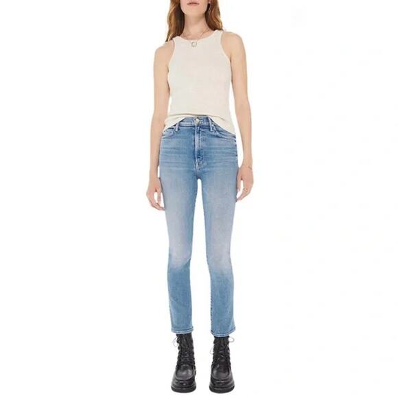 Mother The Rascal Mid Rise Denim Crop Jeans Tickle Fights & Barbeques 26 NWT - Picture 1 of 13